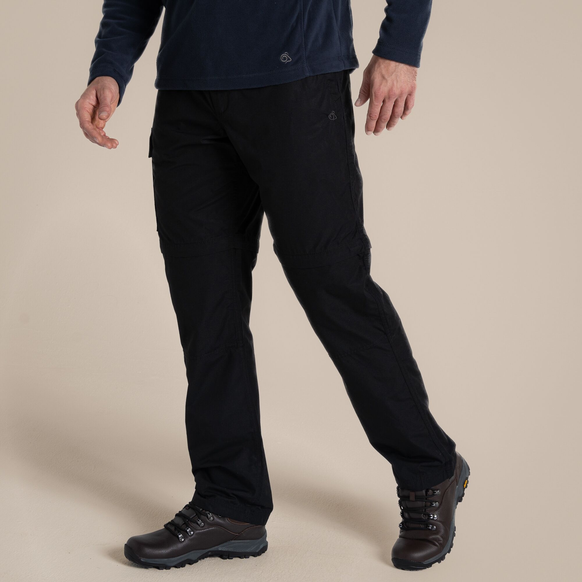 Craghoppers Expert Men's Kiwi Tailored Convertible Trousers - Black Large