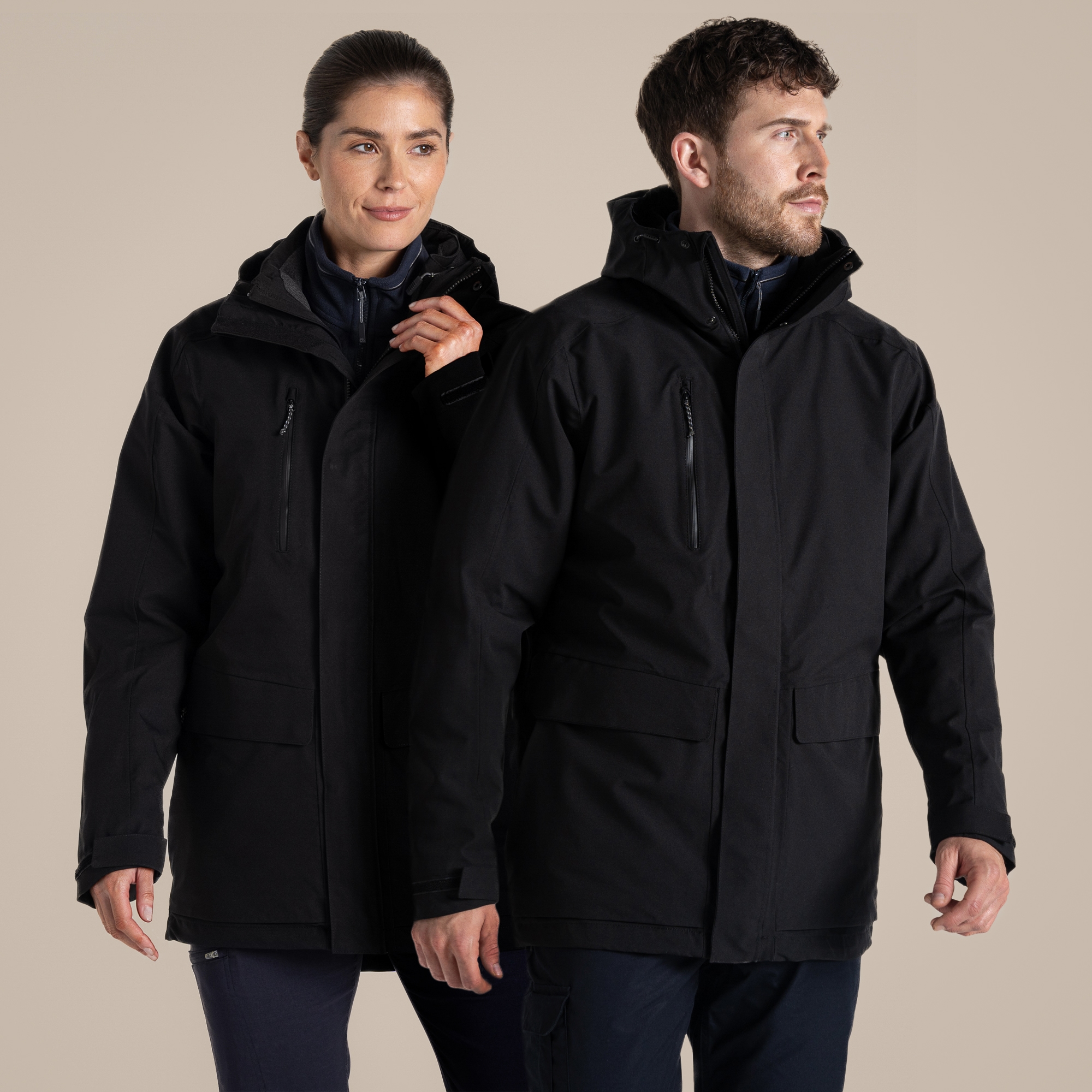 Craghoppers Expert Kiwi Pro Stretch 3In1 Jacket Size: Xxxl Unisex Black