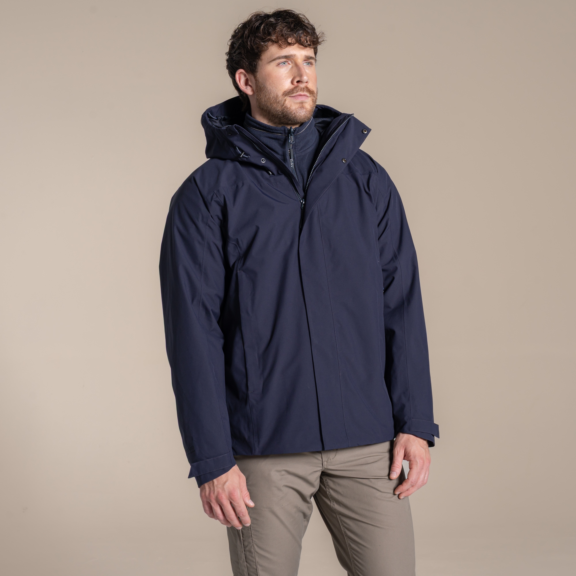 Craghoppers Men's Waterproof Expert Basecamp 3 In 1 Jacket - Blue Small