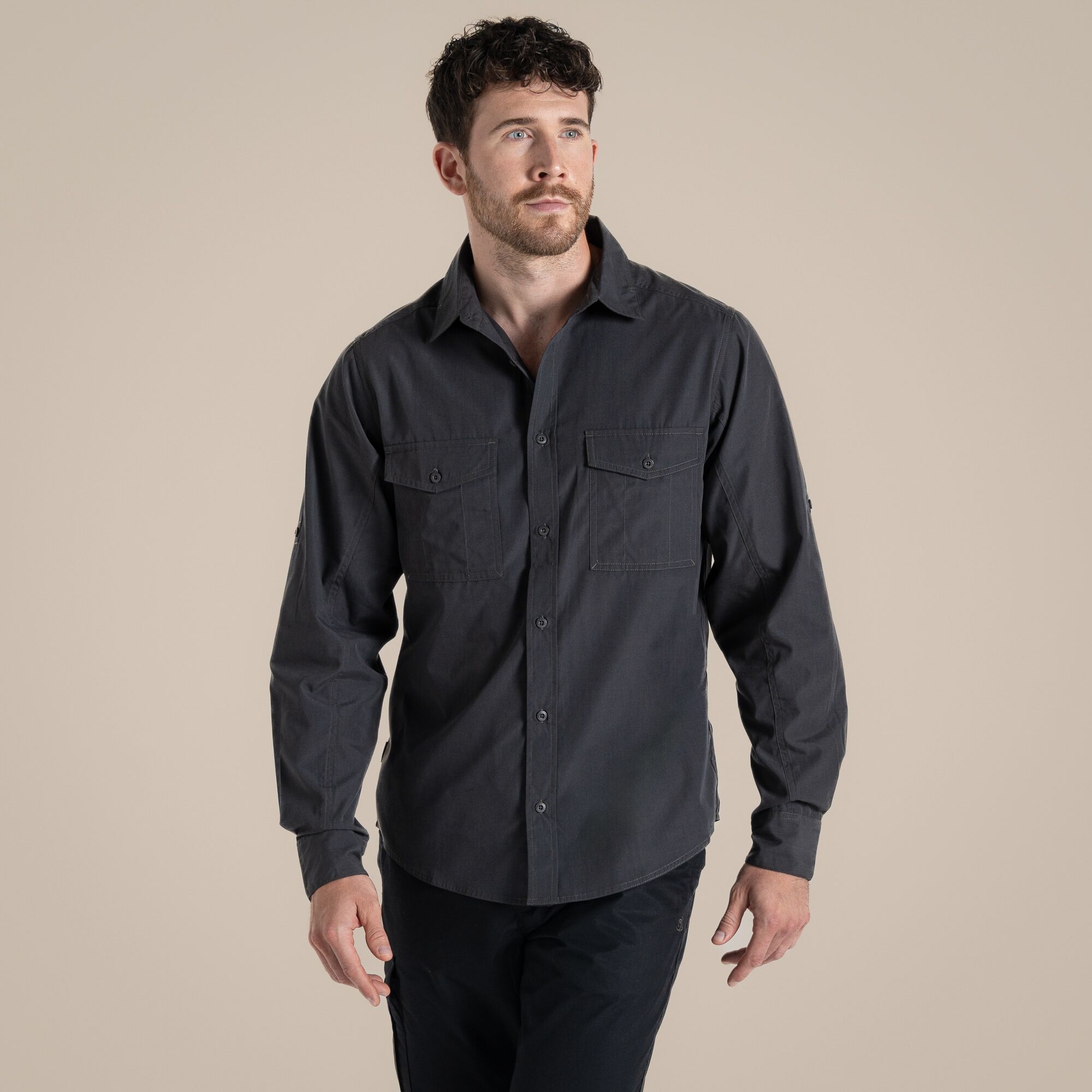 Craghoppers Expert Men's Kiwi Long Sleeved Shirt - Grey Xxl