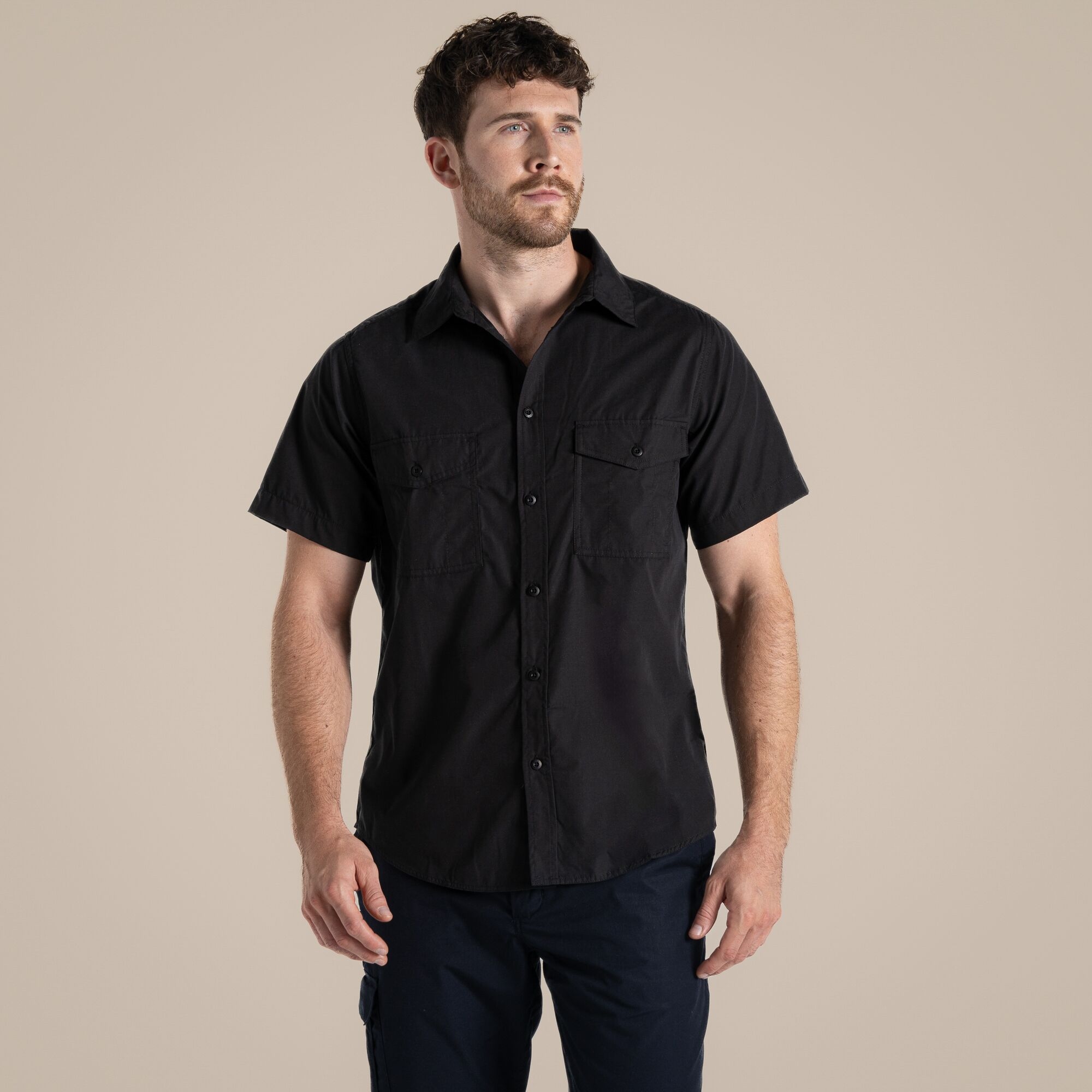 Craghoppers Expert Men's Kiwi Short Sleeved Shirt - Black Xxl