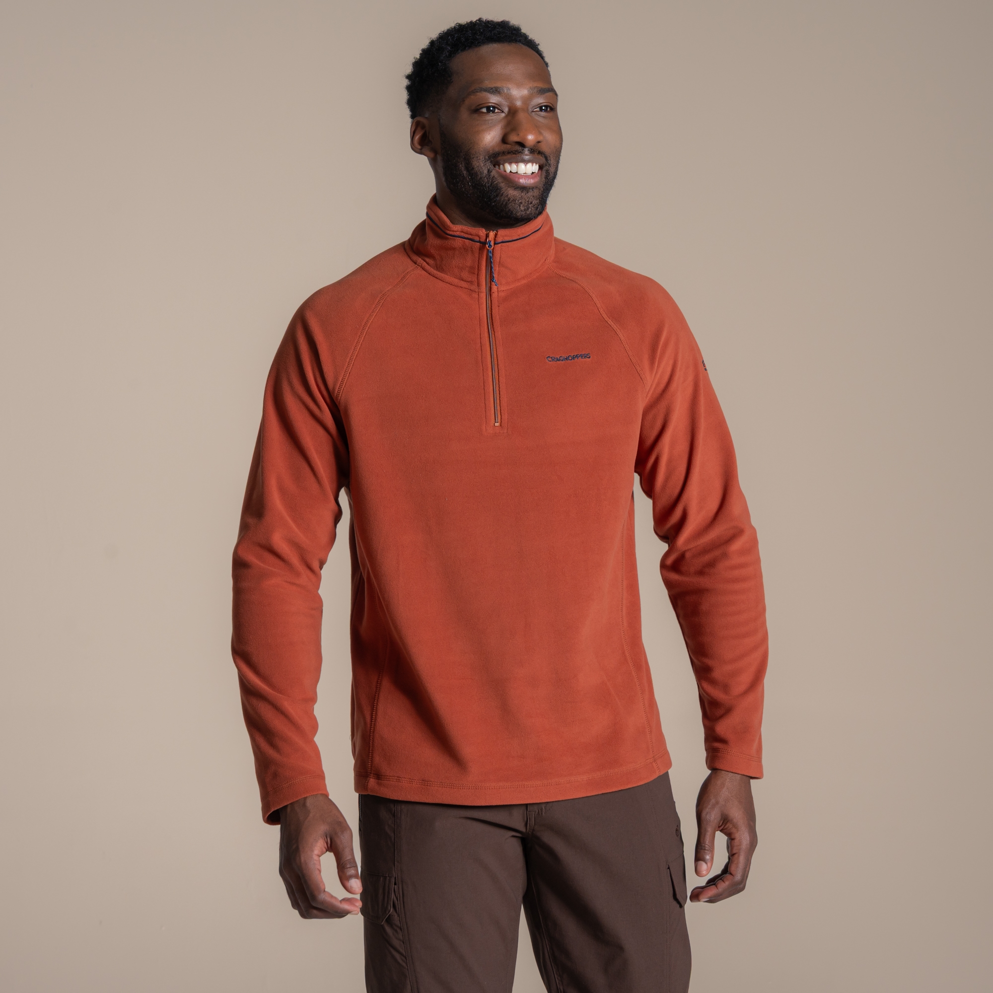 Craghoppers Mens Corey VI Half Zip Soft Fleece Mid Layer, Orange, Size S, Men - Image 6