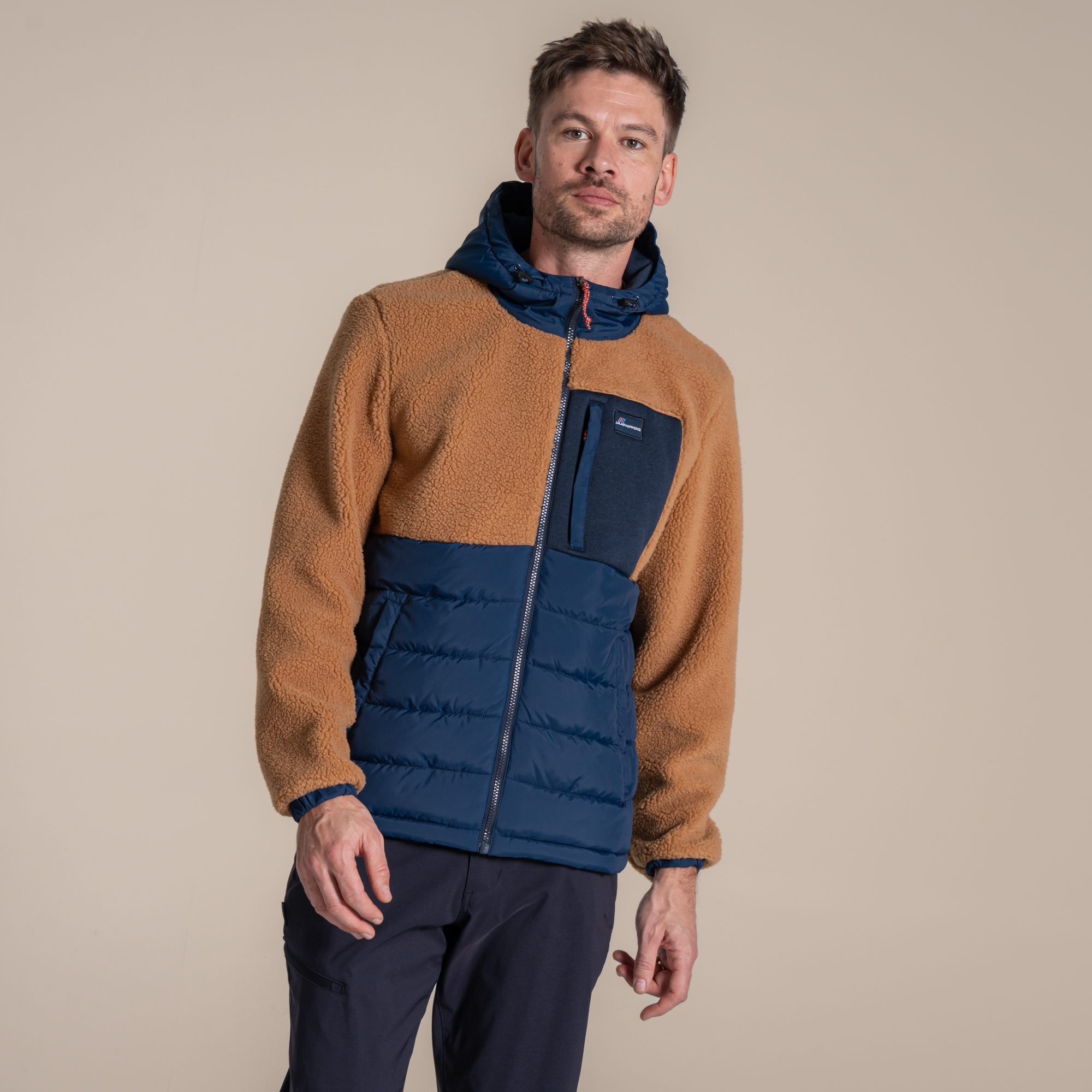 Craghoppers Men's Jakob Hooded Hybrid Jacket - Brown Small