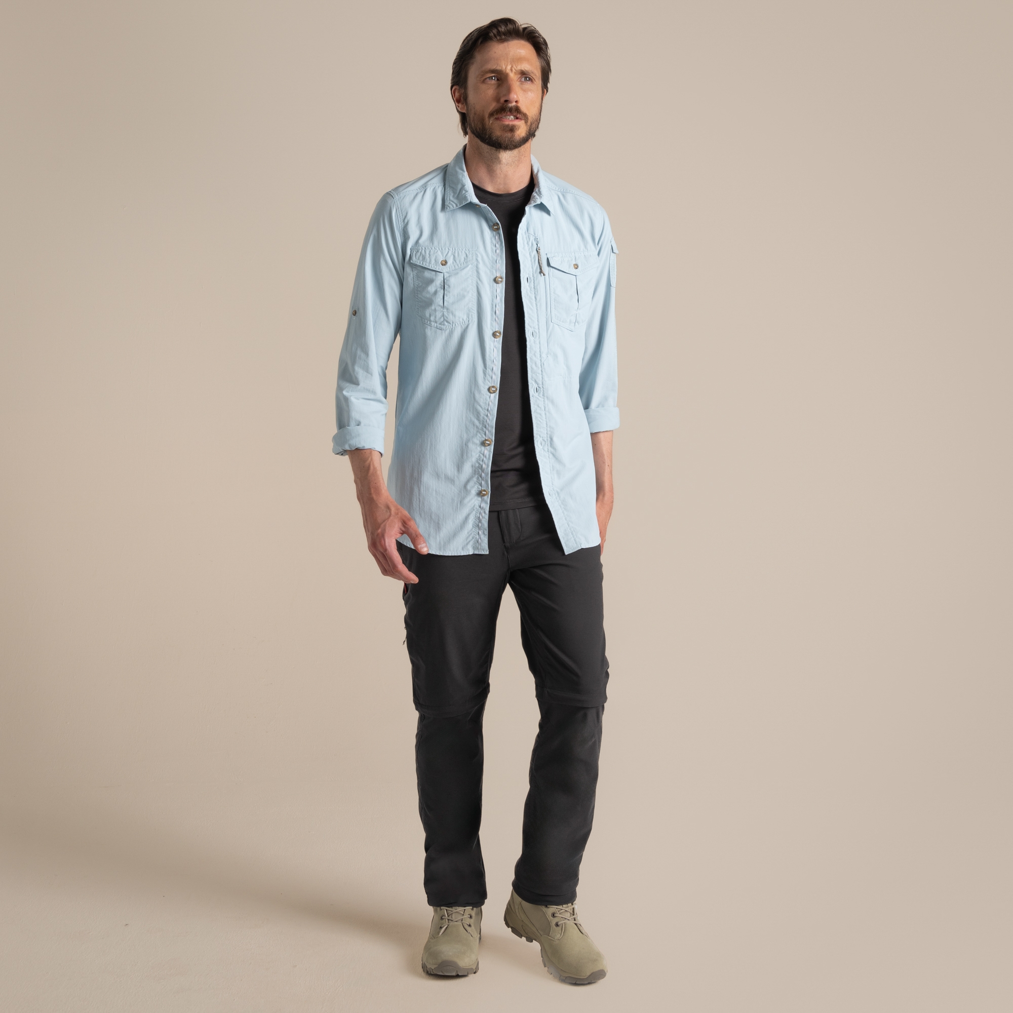 Craghoppers Men's Nosilife Adventure Long Sleeved Shirt Iii - Blue Medium