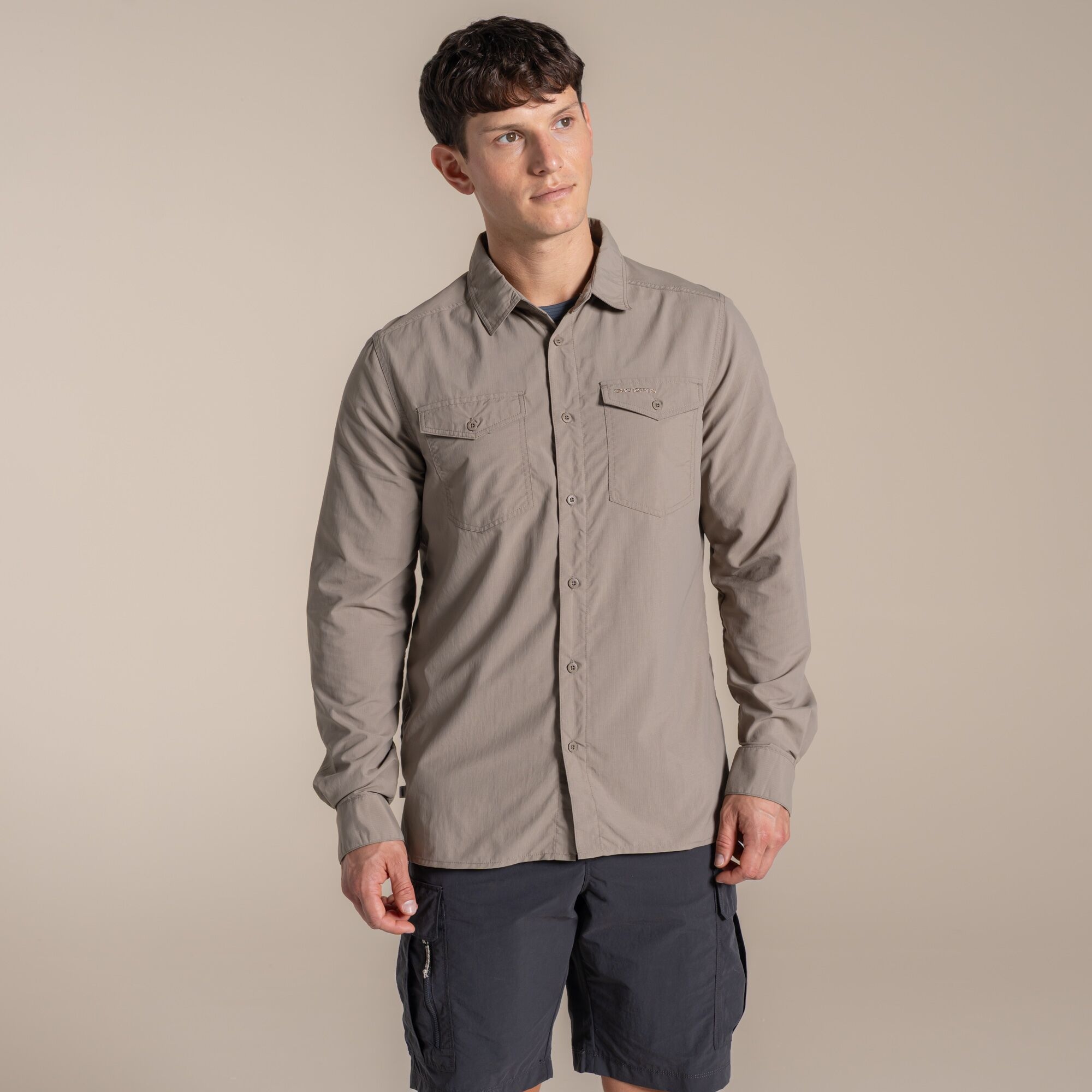 Craghoppers Men's Nosilife LoUKkos Long Sleeved Shirt - Beige Extra Large