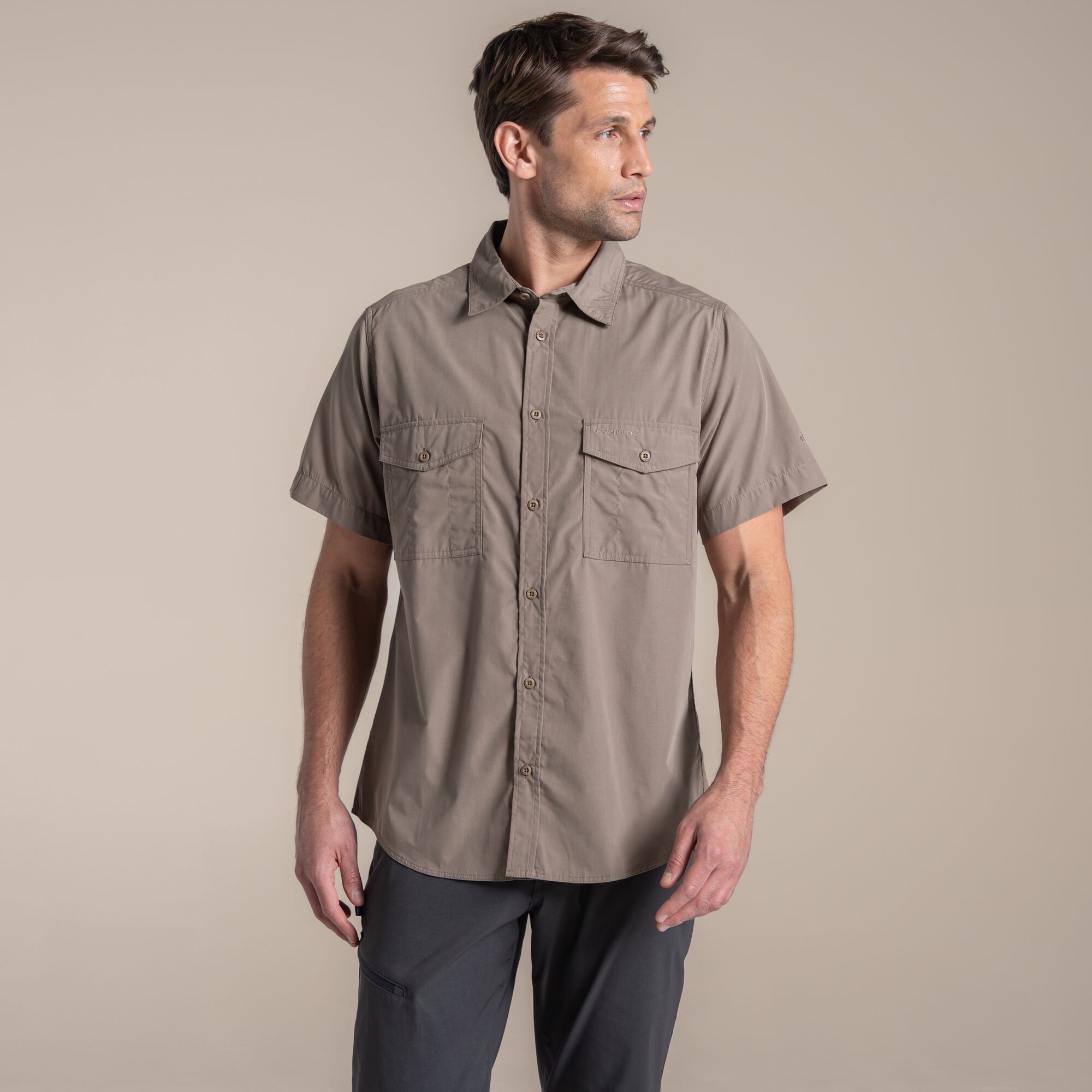 Craghoppers Men's Kiwi Ii Short Sleeved Shirt - Beige Large