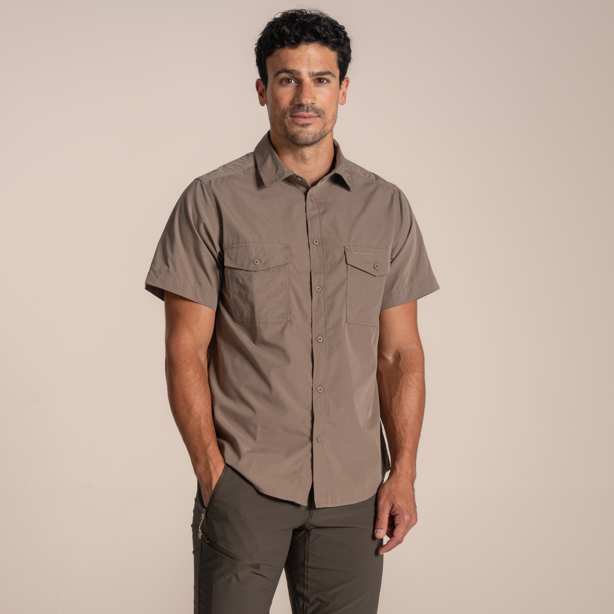 Craghoppers Men's Beige Kiwi Ii Short Sleeved Shirt Size: Xxxl - Image 3