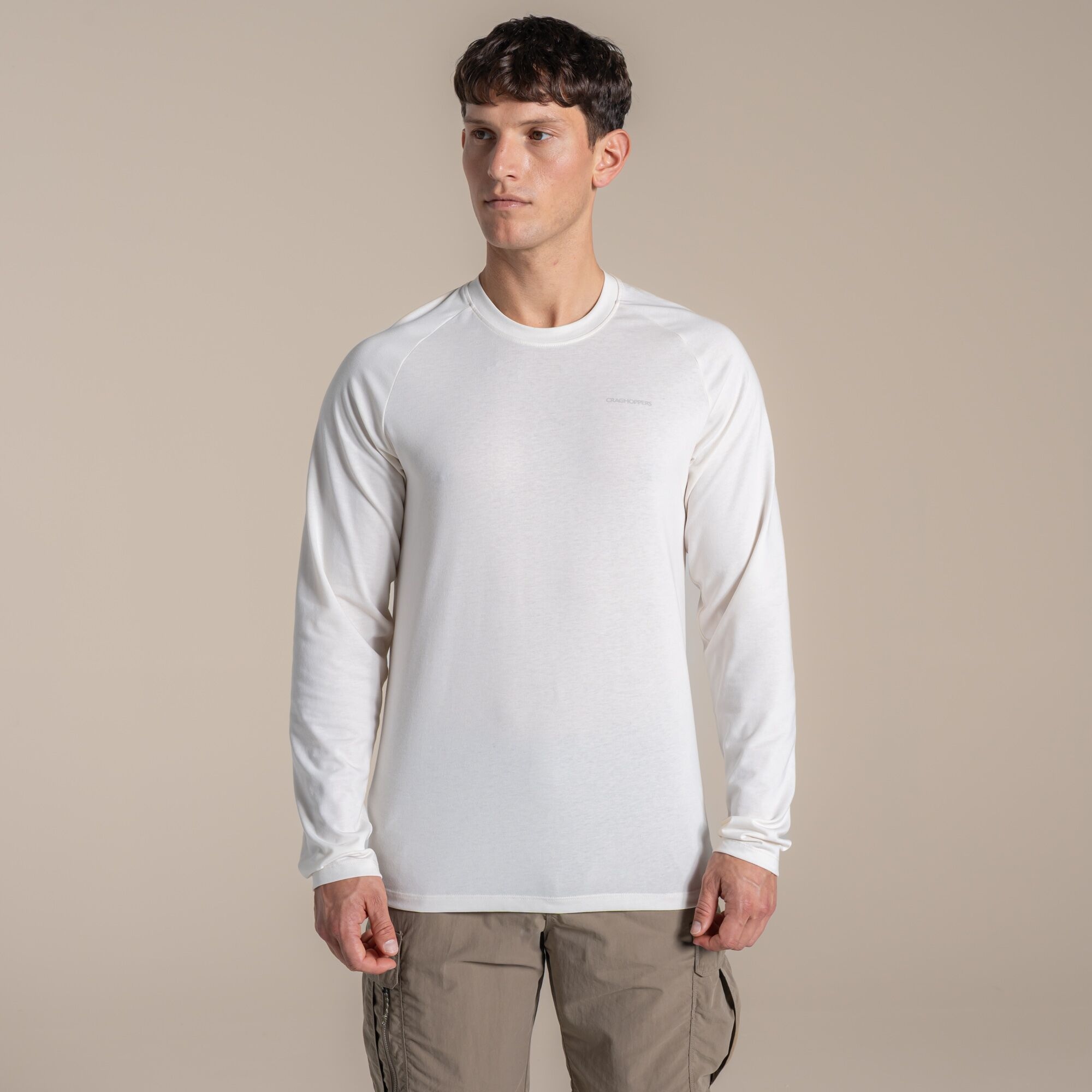 Craghoppers Men's Nosilife Nour Long Sleeved T-Shirt - White Extra Large