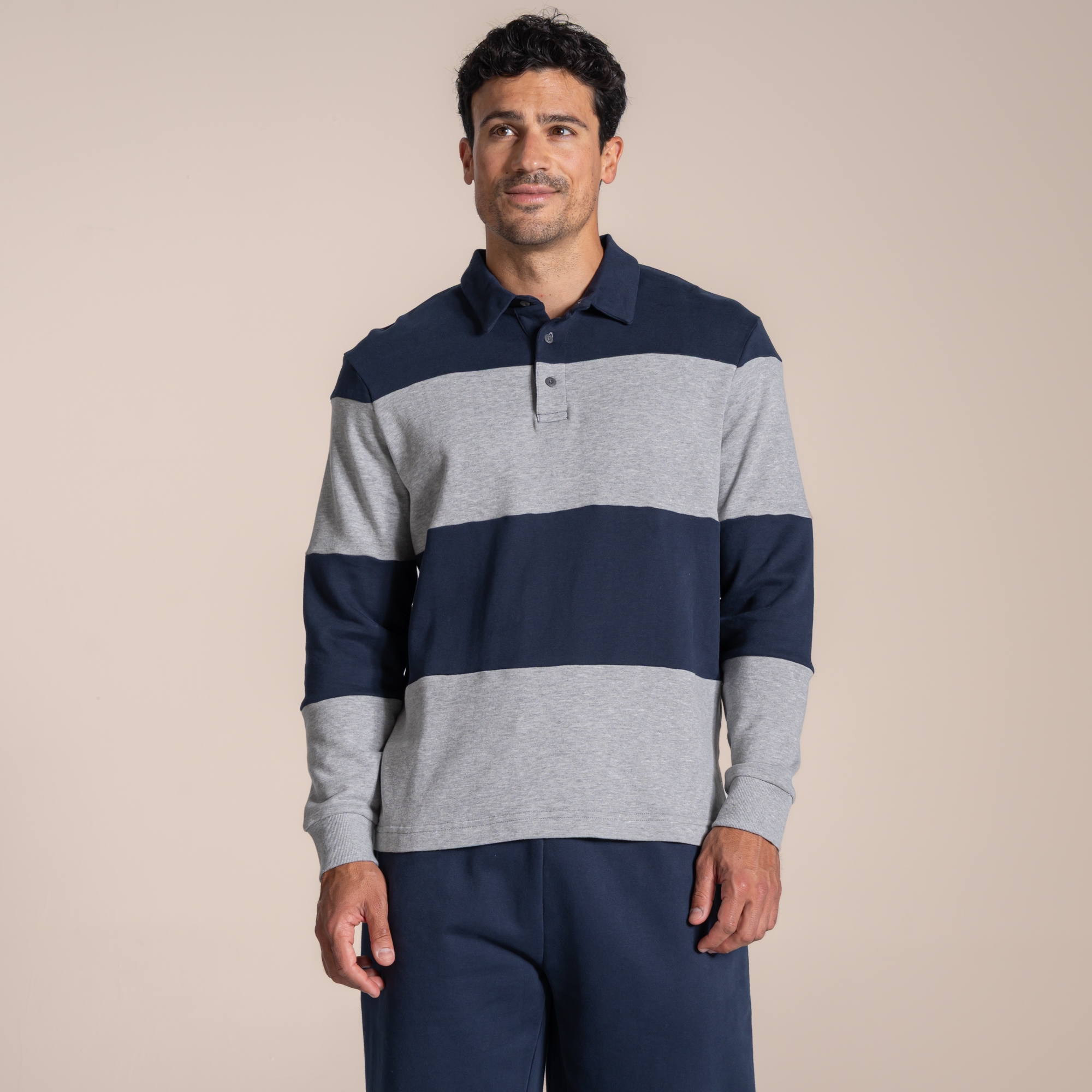 Craghoppers Men's Elements Rugby Long Sleeved Polo Top - Grey Small - Image 1
