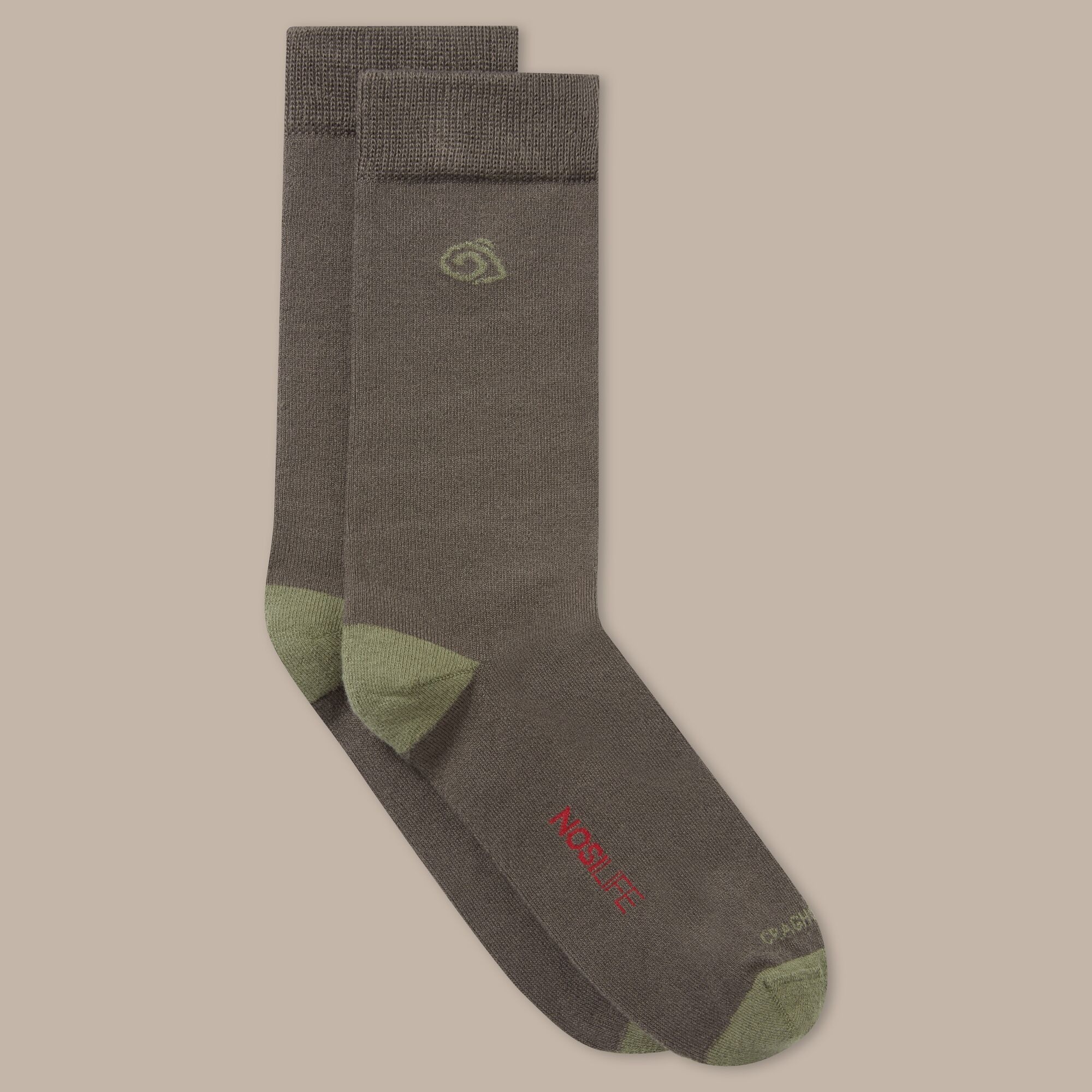 Craghoppers Nosilife Travel Single Pack Socks - Green UK9-12 - Image 1