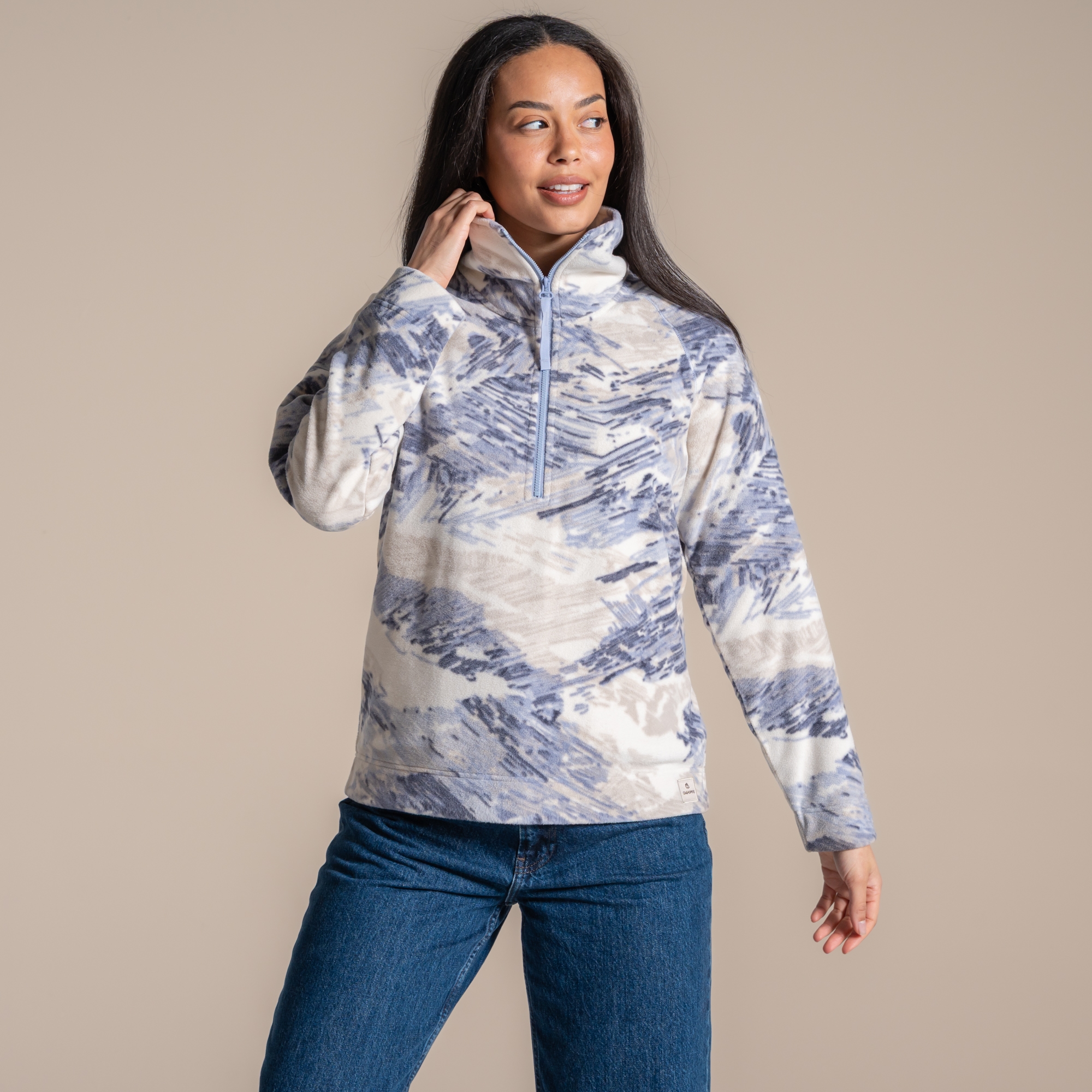Craghoppers Womens Annjela Half Zip Printed Microfleece Fleece, Blue, Size 20, Women - Image 3