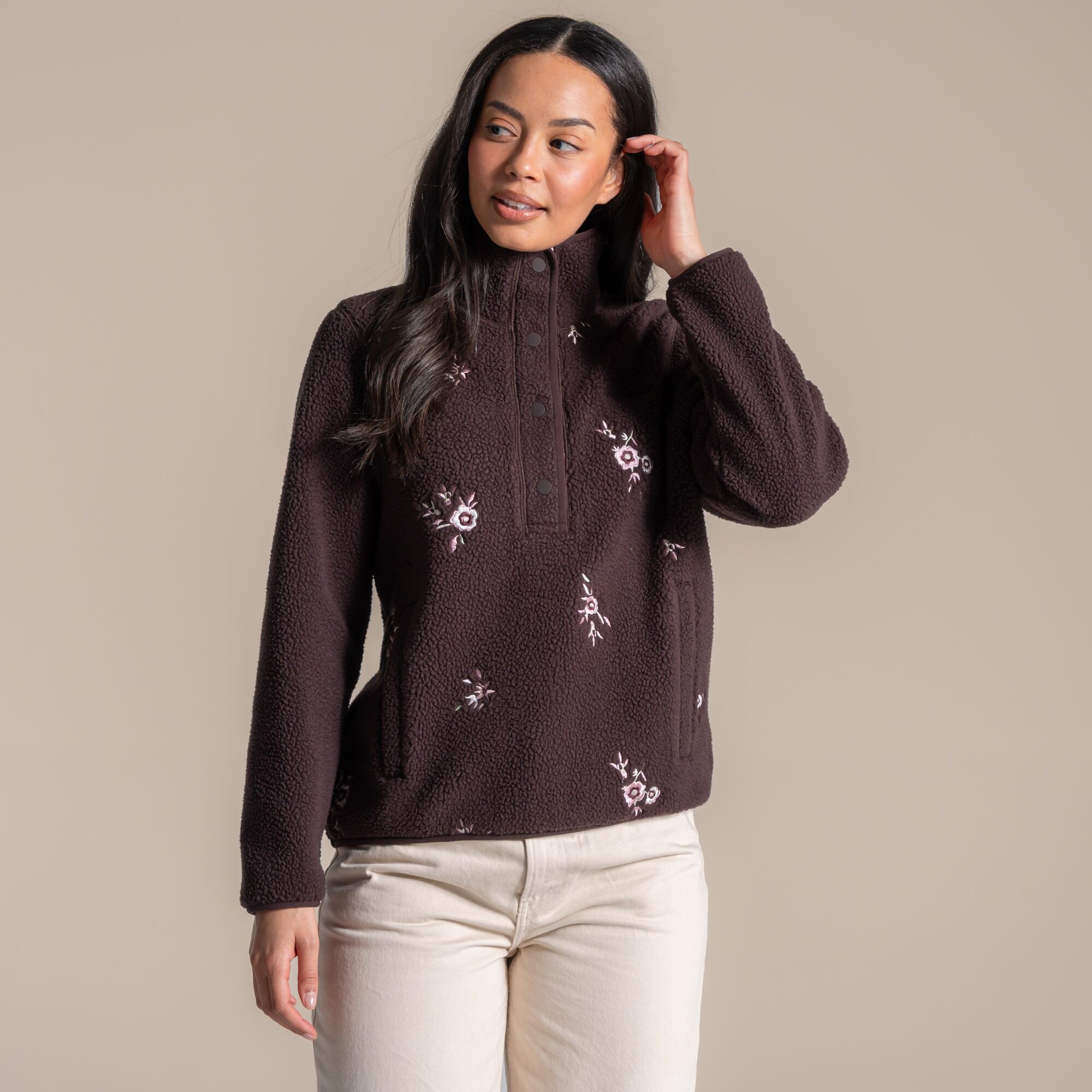 Craghoppers Women's National Trust Rosemary Ii Overhead Fleece - Brown Size 8