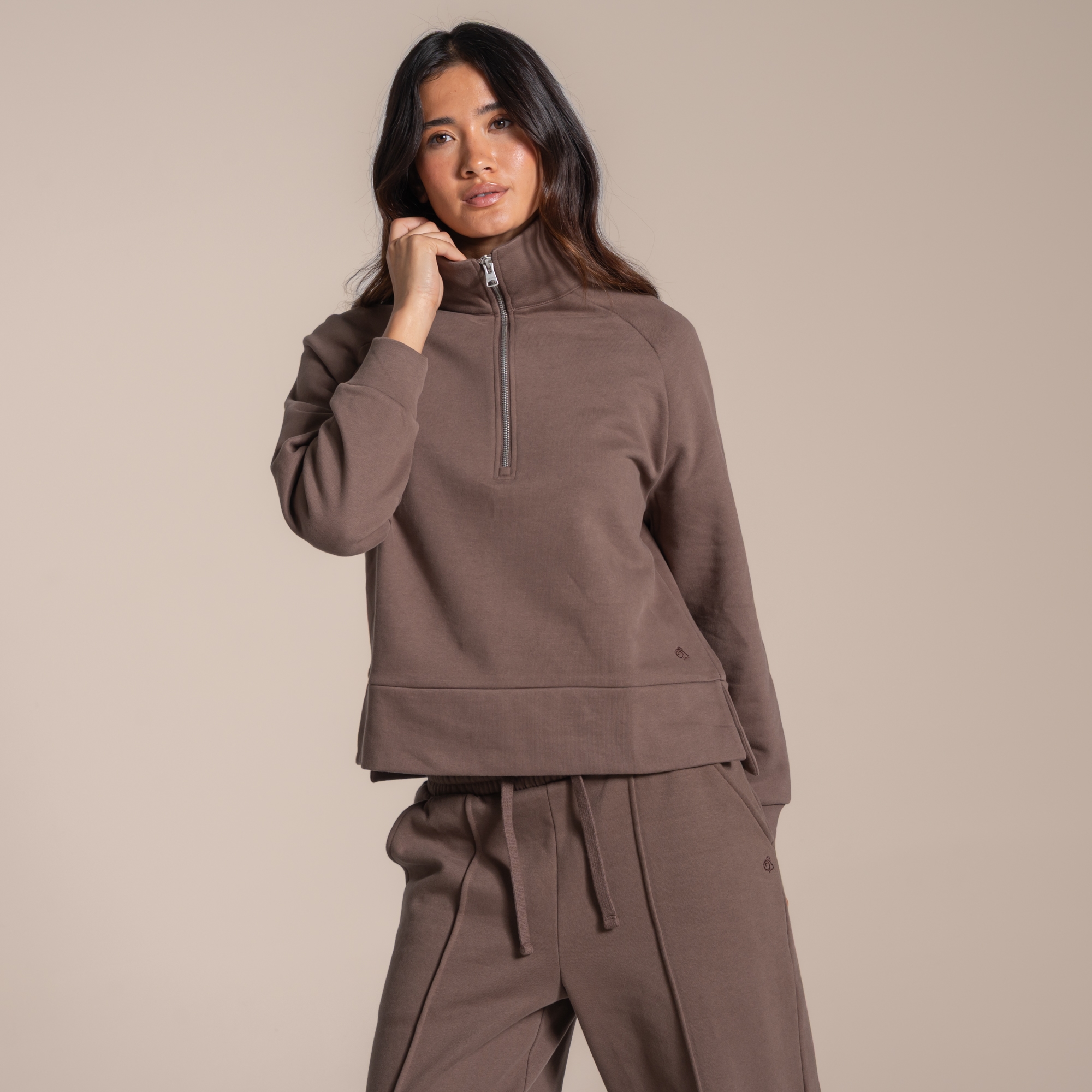 Craghoppers Women's Chocolate Elements Half Zip Cosy Fleece In | : Size 8 - Image 2