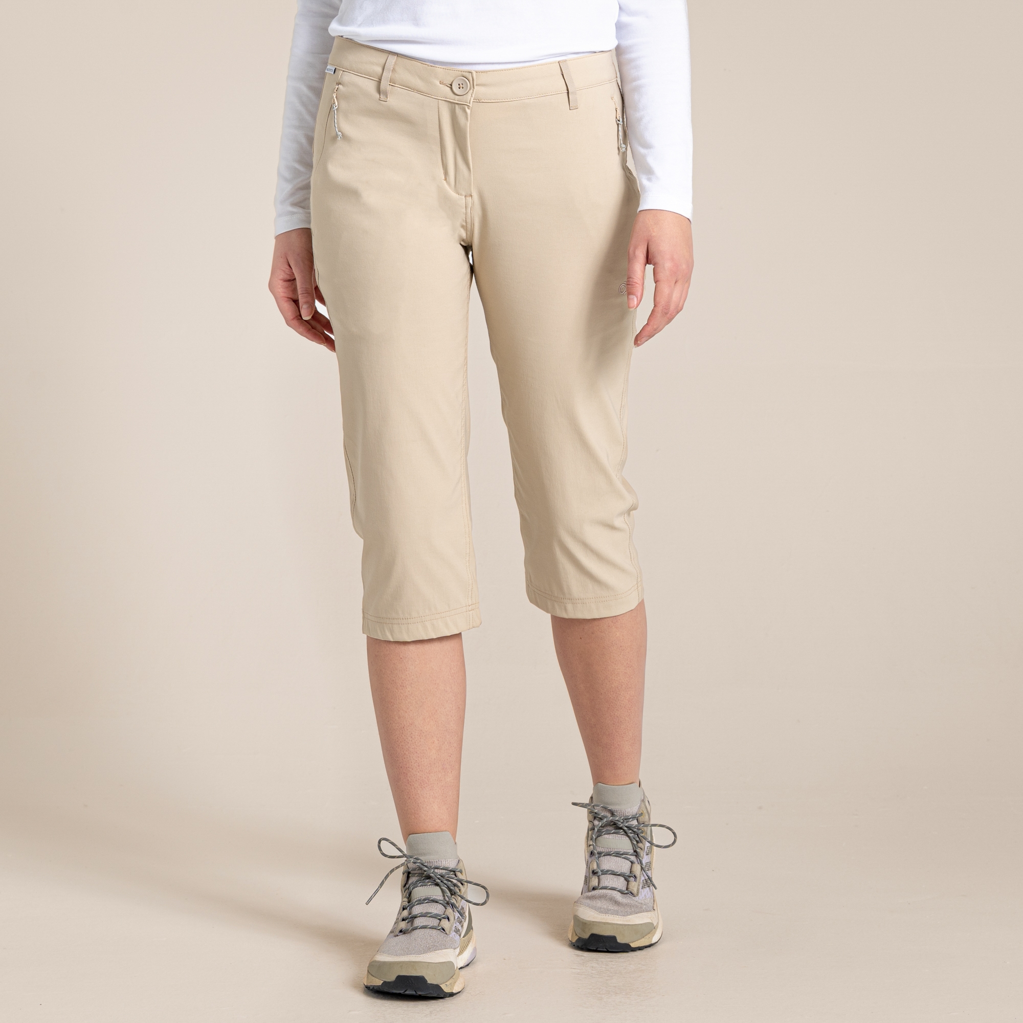 Craghoppers Kiwi Pro Ii Crop Trousers Size: 12 Women's Beige