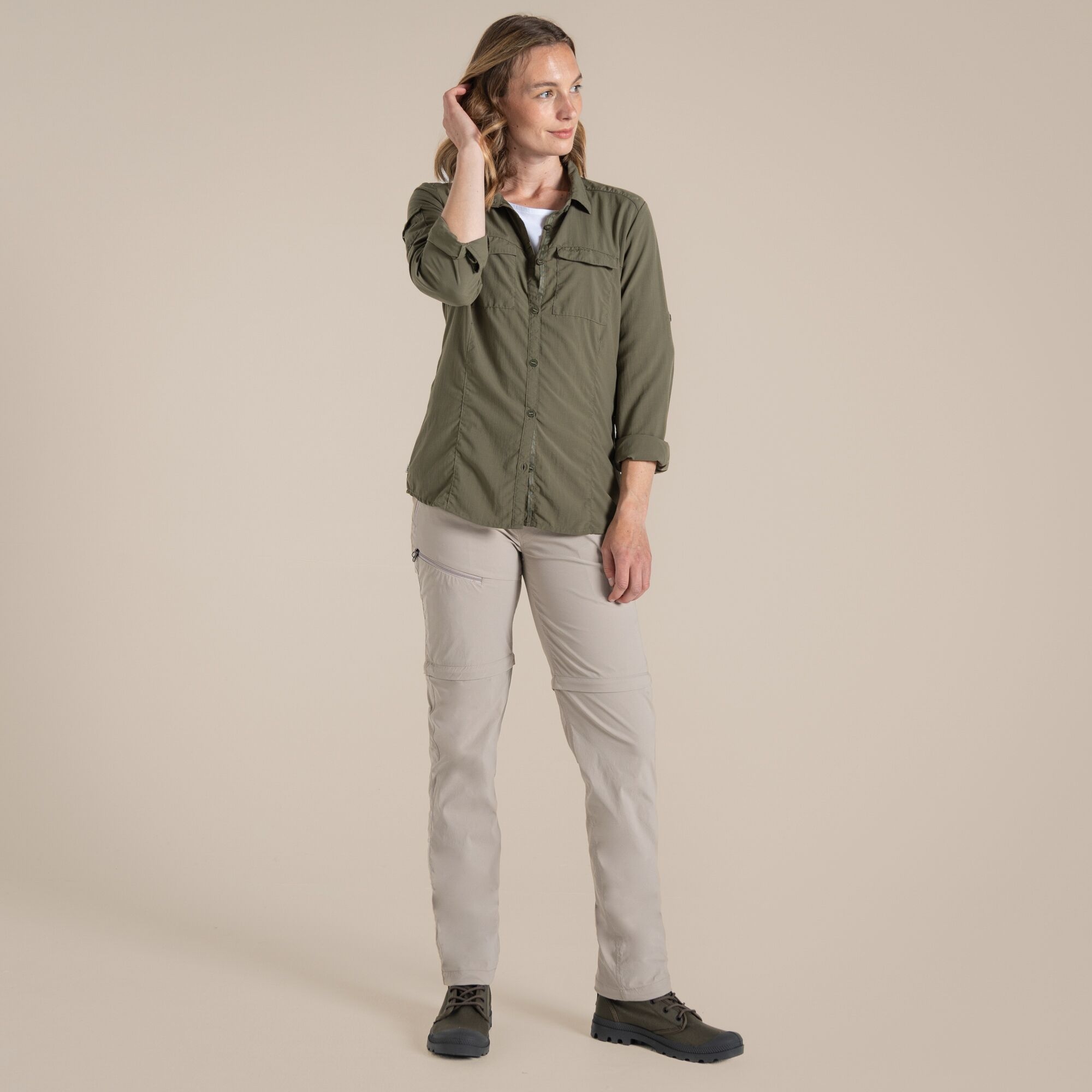 Craghoppers Nosilife Pro Convertible Trousers Iii Size: 16R Women's Beige