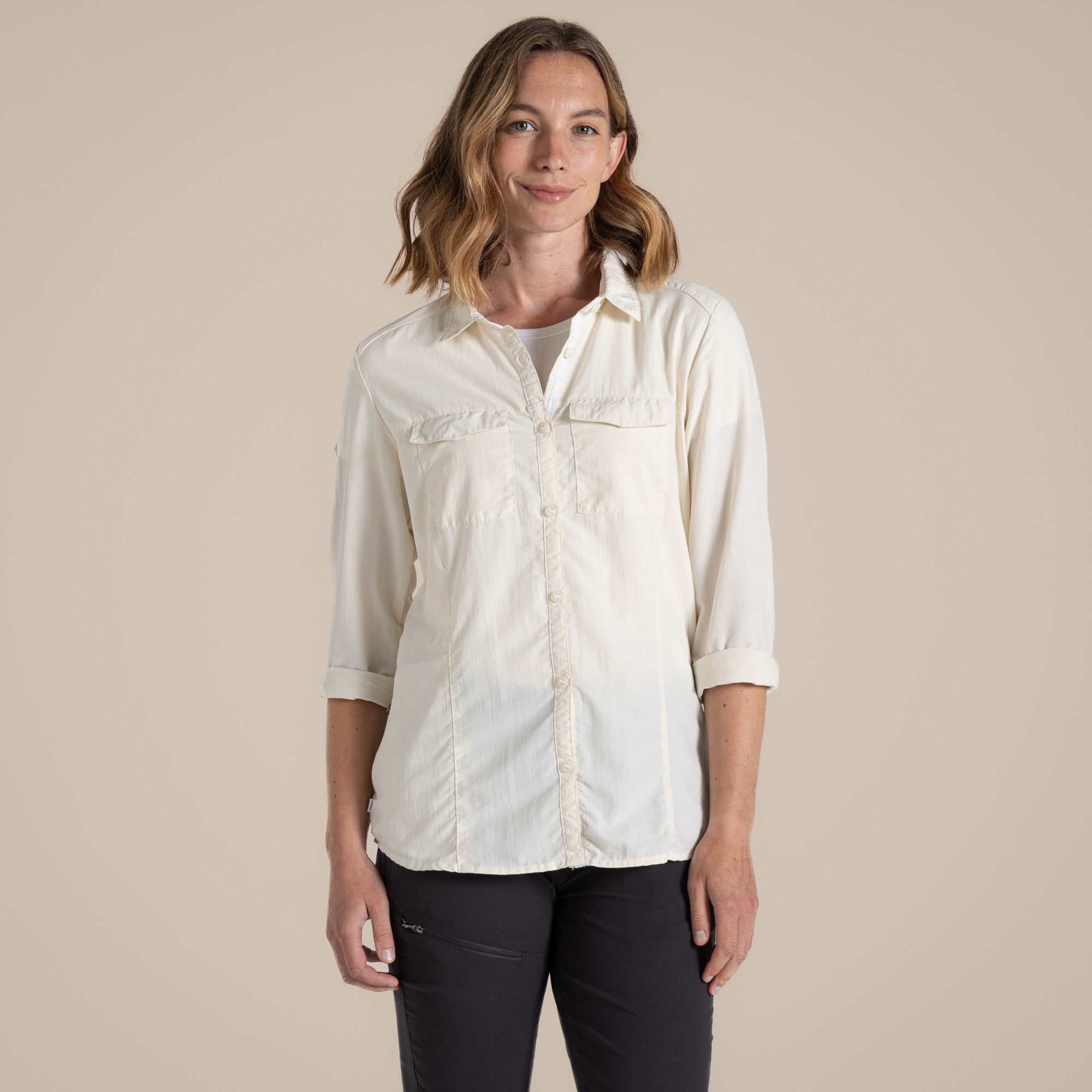 Craghoppers Women's Nosilife Adventure Long Sleeved Shirt Iii - White Size 10