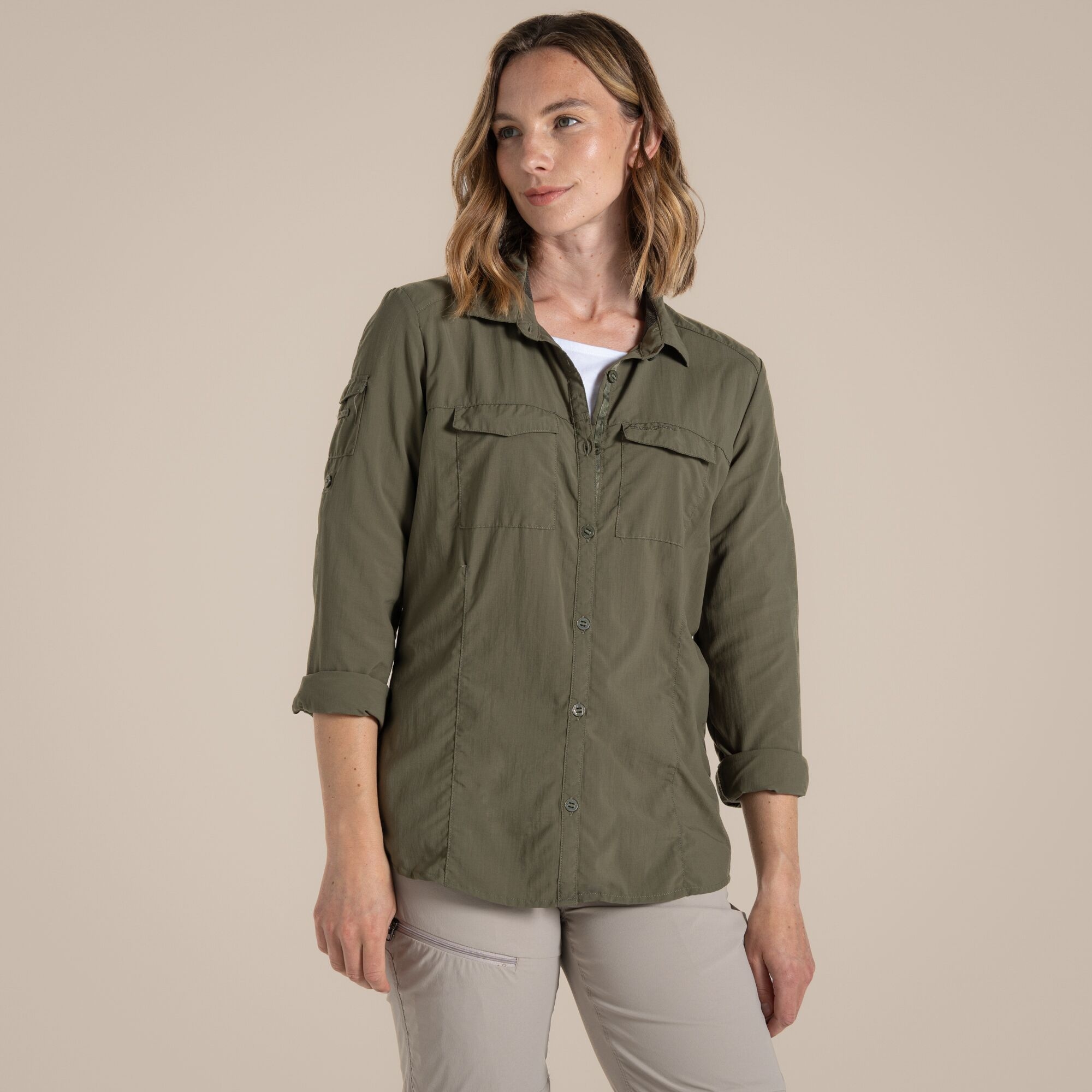 Craghoppers Women's Nosilife Adventure Long Sleeved Shirt Iii - Green Size 20