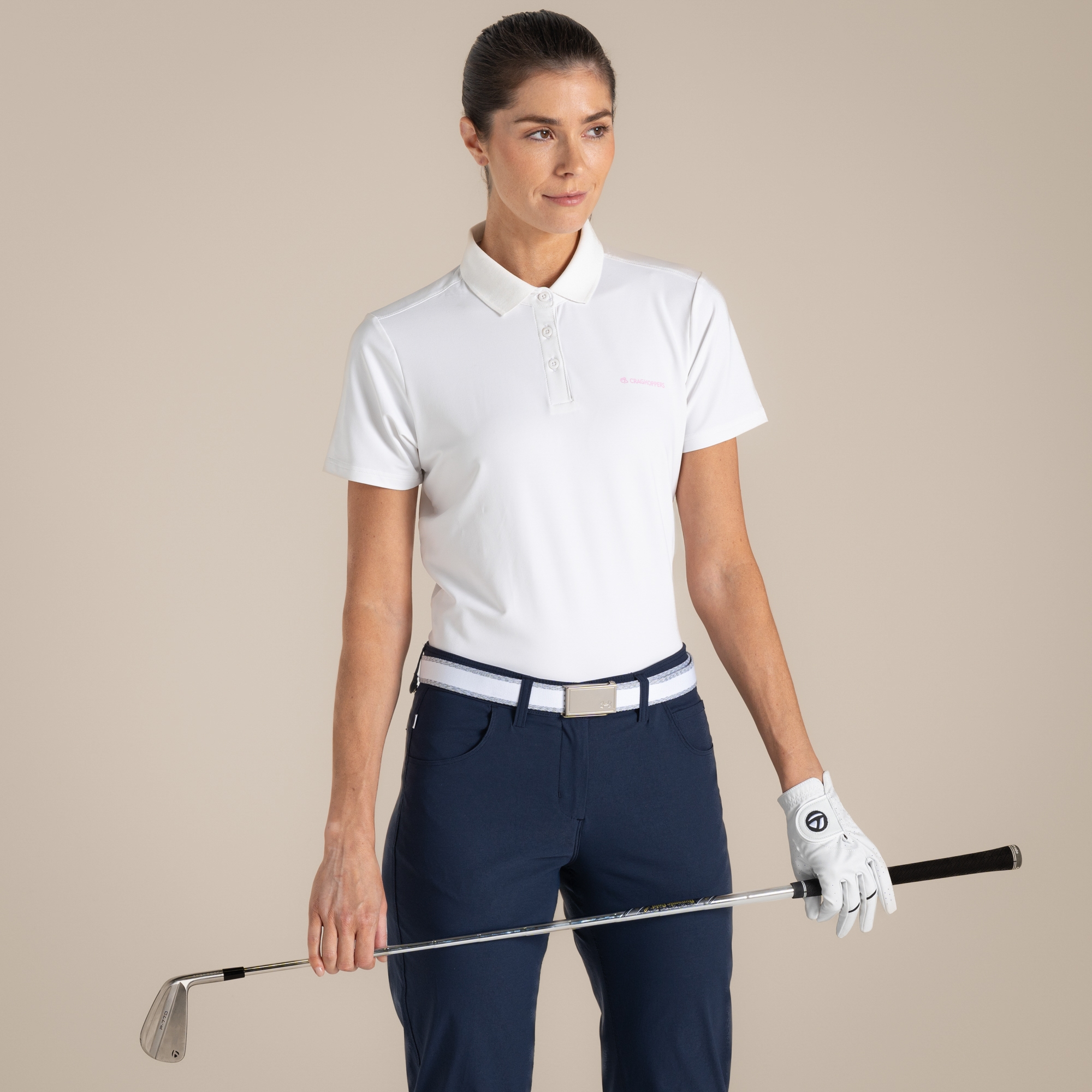 Craghoppers Nosilife Thornbury Golf Short Sleeved Polo Top Size: 12 Women's White