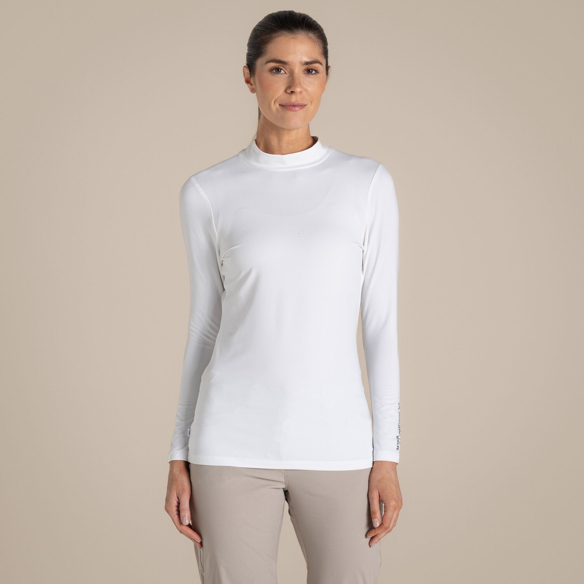 Craghoppers Women's Nosilife Golf Long Sleeved Mock Neck Top - White Size 8