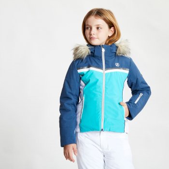 Blue Ceramic Denim Dare 2B Kids/' Depend Waterproof Insulated Hooded Ski Jacket