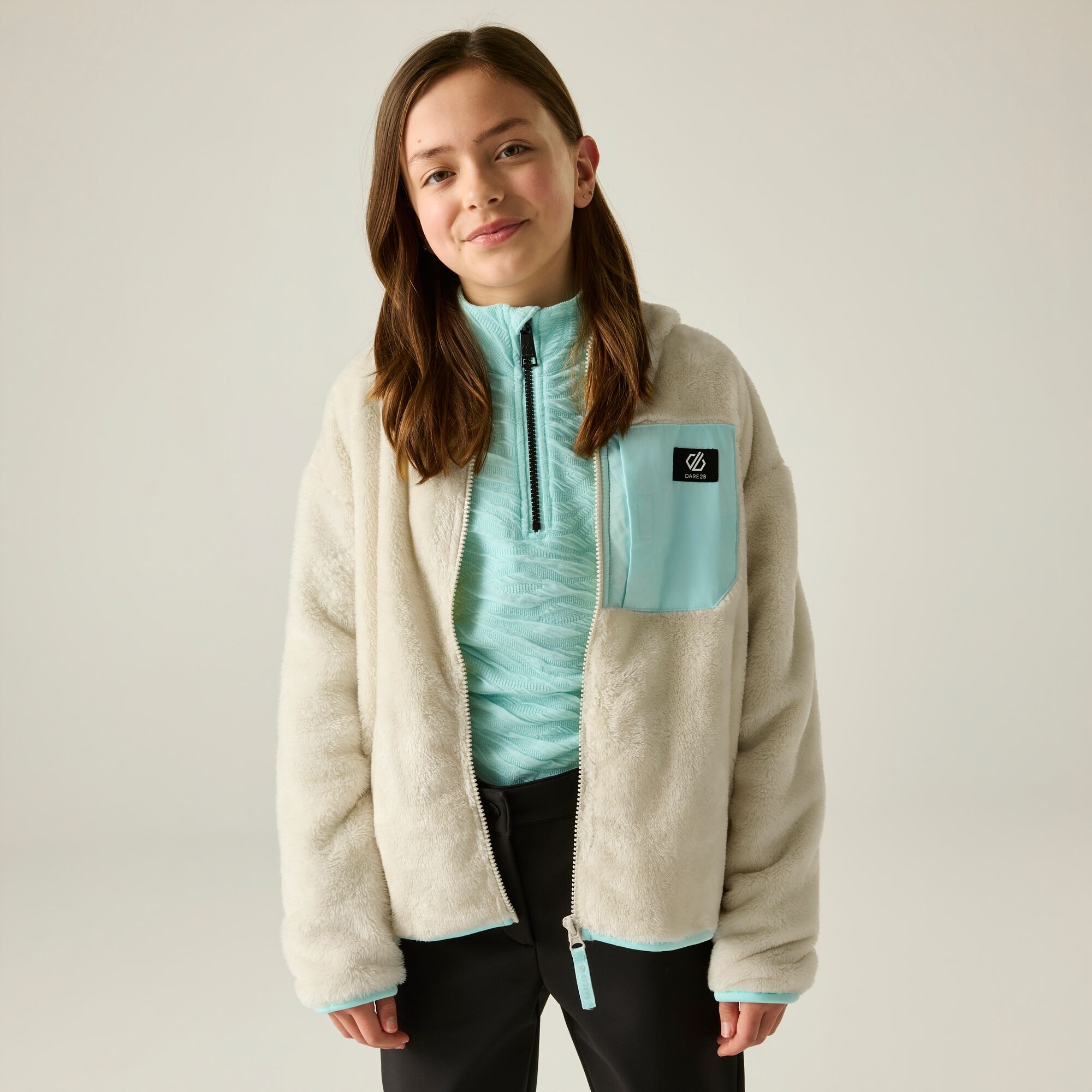 Dare 2B Kids’ Powder School Fleece - Beige Size 7-8 Years