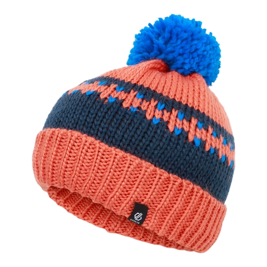 Dare 2b - Kids' Boffin Bobble Hat  Orange Rust Navy