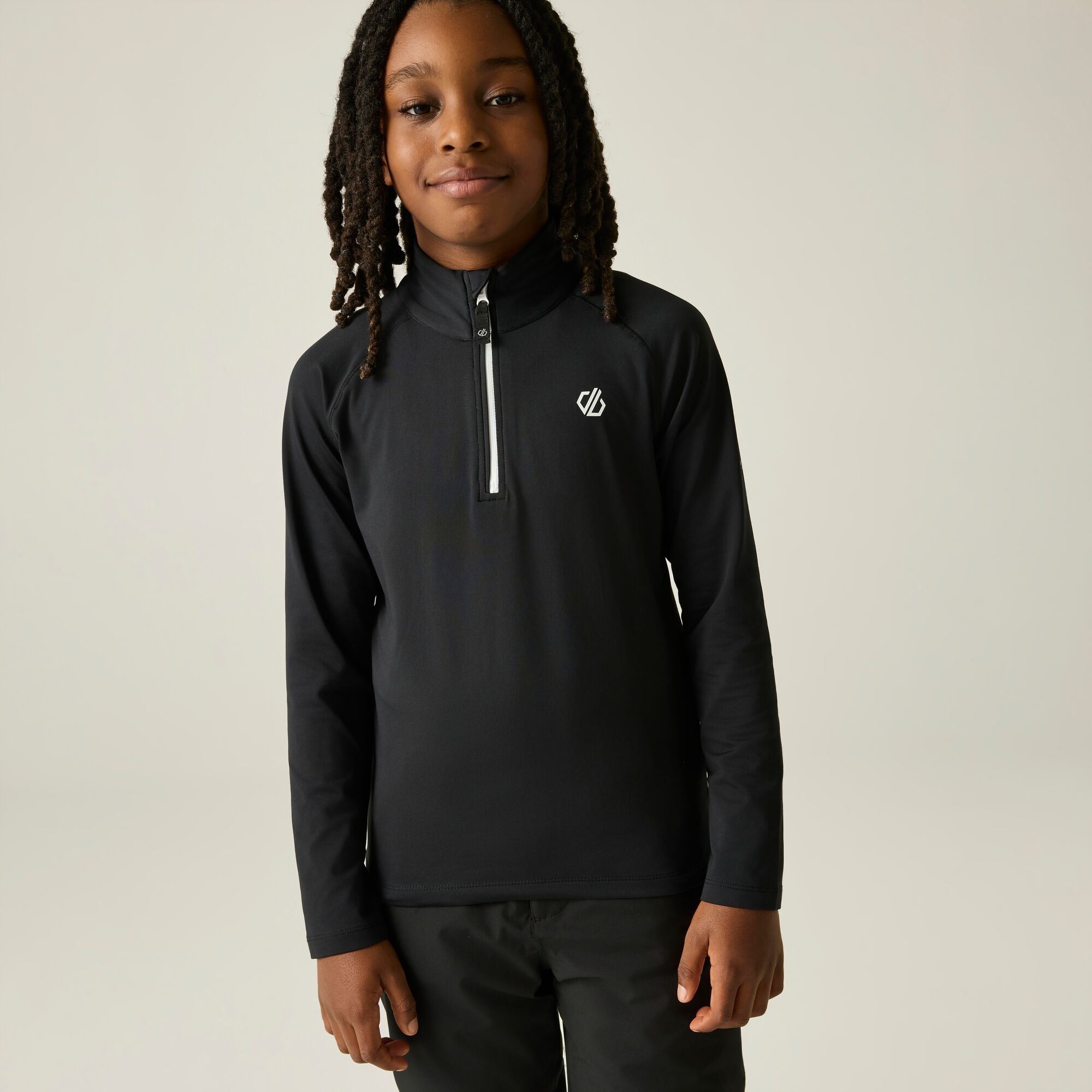Dare2b Boys Kids Consist Ii Half Zip Core Stretch Midlayer: 9-10 Yea Black Size 9-10 Years - Outdoor Action - Image 4