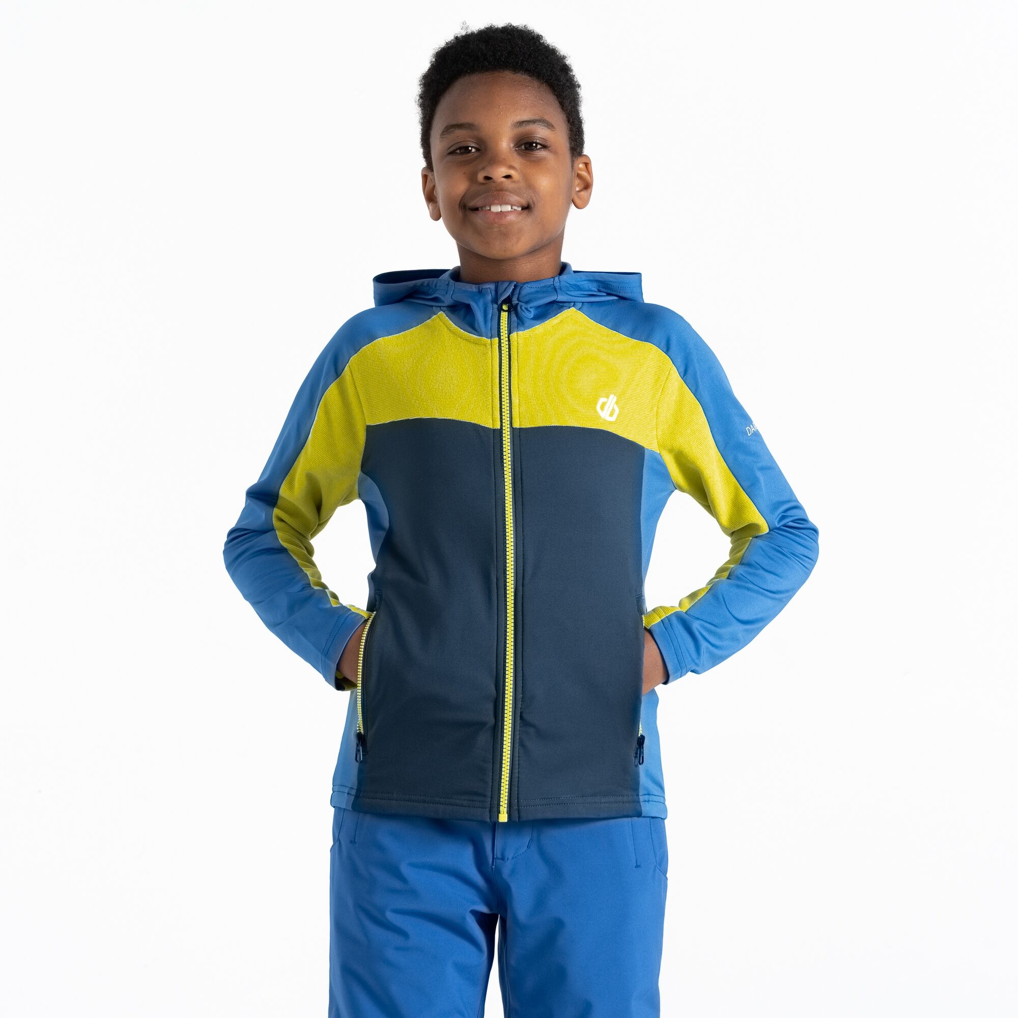 Dare 2b - Dziecięca Bluza z Kapturem Thriving Niebiesko-żółty, Rozmiar: 116 cm