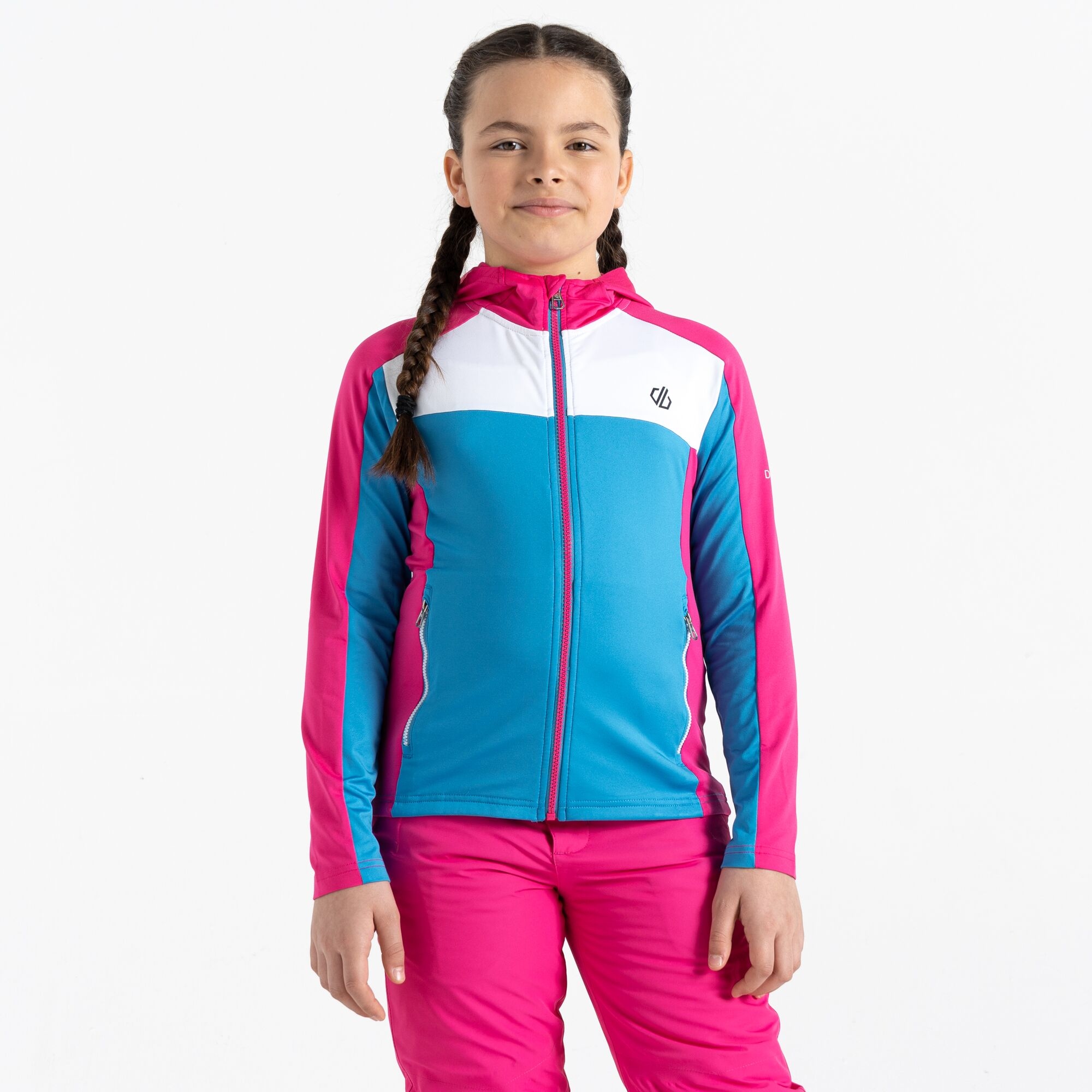 Dare 2b - Dziecięca Bluza z Kapturem Thriving Niebiesko-różowy, Rozmiar: 158 cm