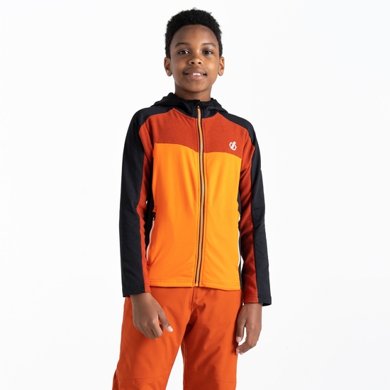 Kids' Thriving Hooded Core Stretch Midlayer Puffins Orange Black 