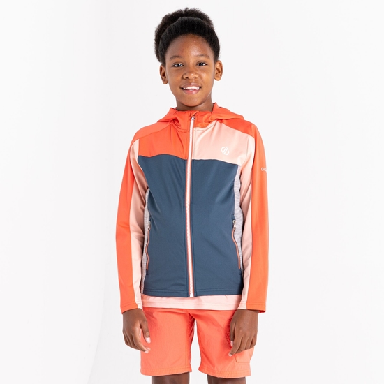 Kids' Thriving Hooded Core Stretch Midlayer Neon Peach