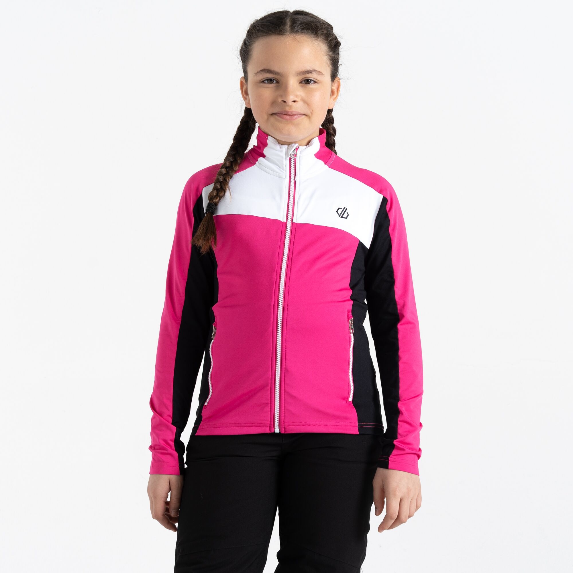 Dare 2b - Dziecięca Bluza z Suwakiem Emergent Różowo-czarny, Rozmiar: 152 cm