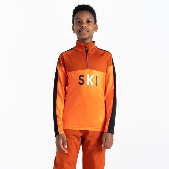 Dare 2b - Dziecięca bluza narciarska z suwakiem Pow Core Pomarańczowo-czarny