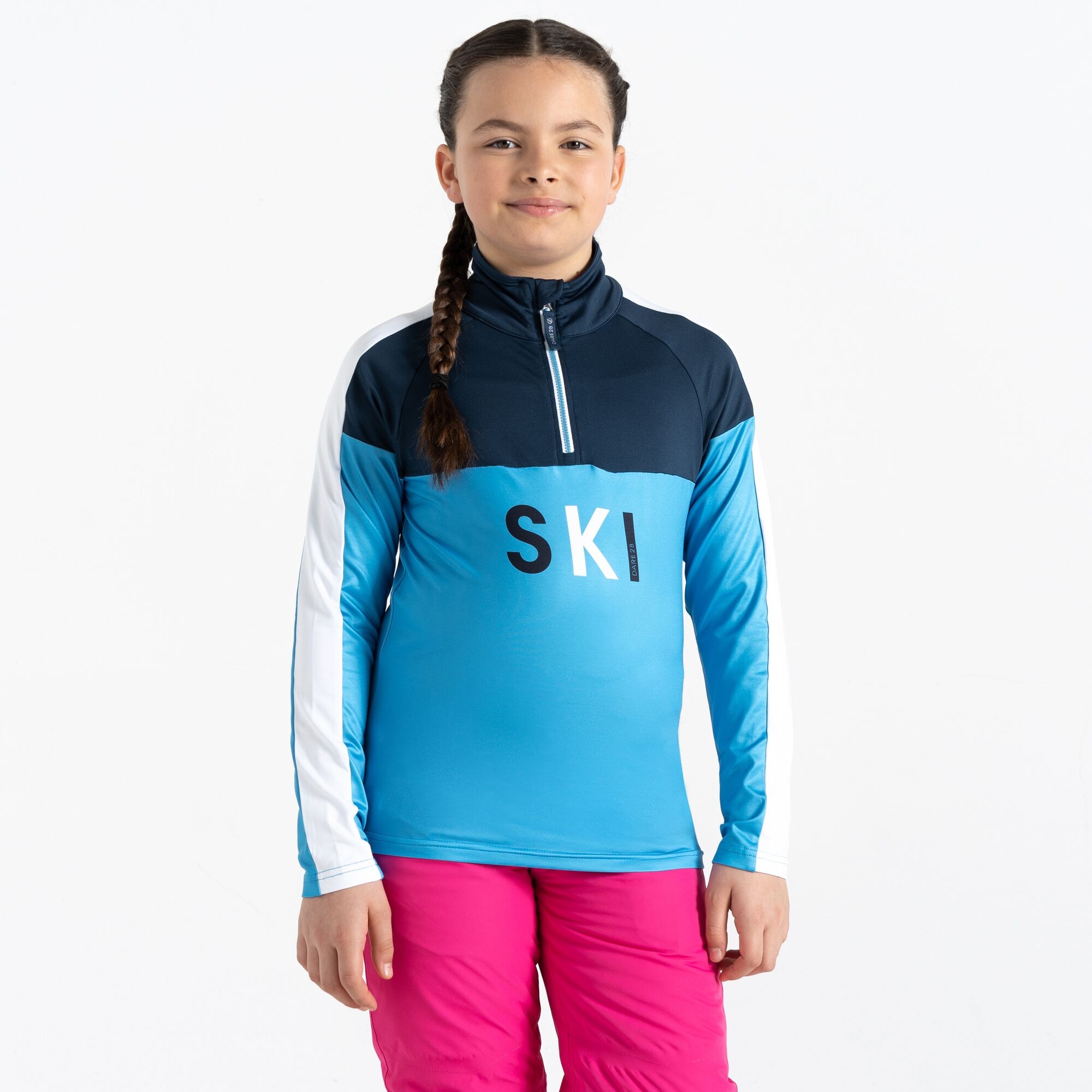 Dare 2b - Dziecięca Bluza Narciarska z Suwakiem Pow Core Niebiesko-granatowy, Rozmiar: 116 cm