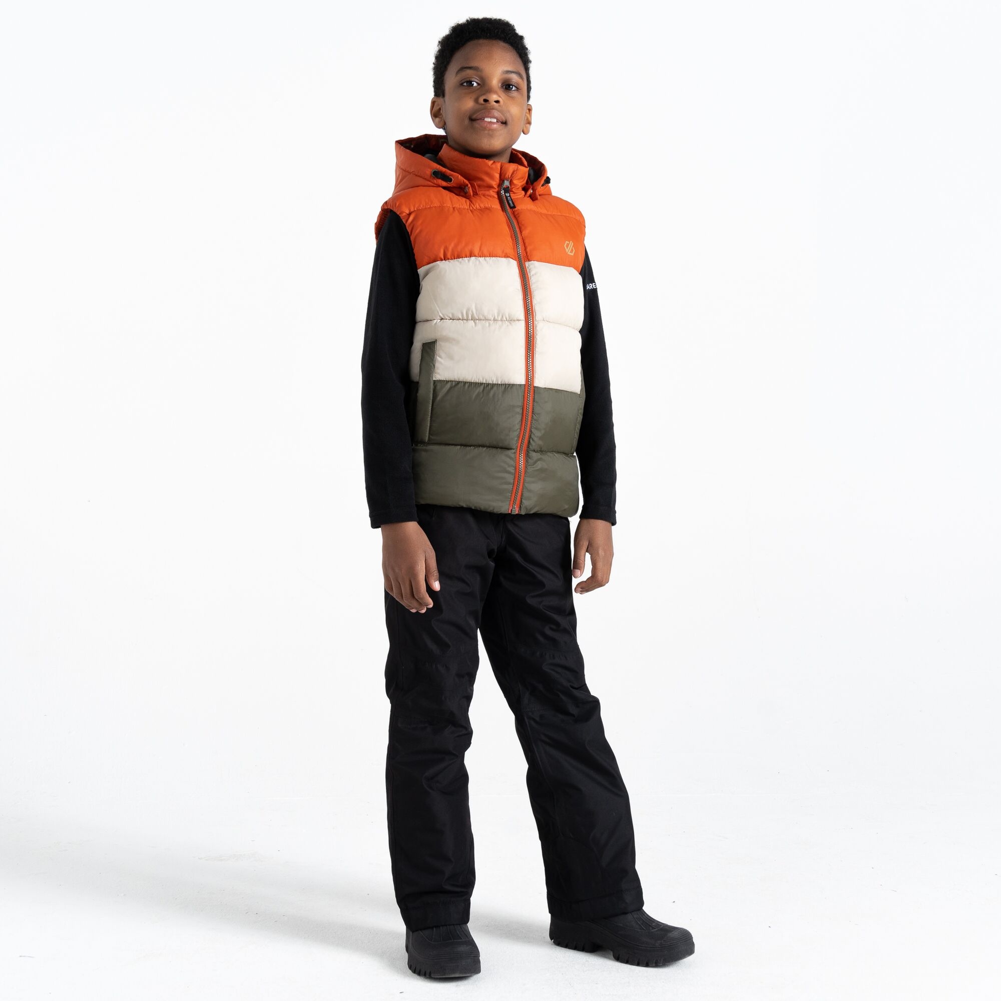 Dare 2b Dziecięca kamizelka ocieplana Jolly Szarozielono-czerwony