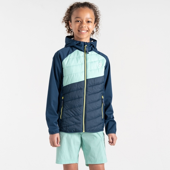 Kids' Explore Hybrid Jacket Moonlight Denim Mint Green