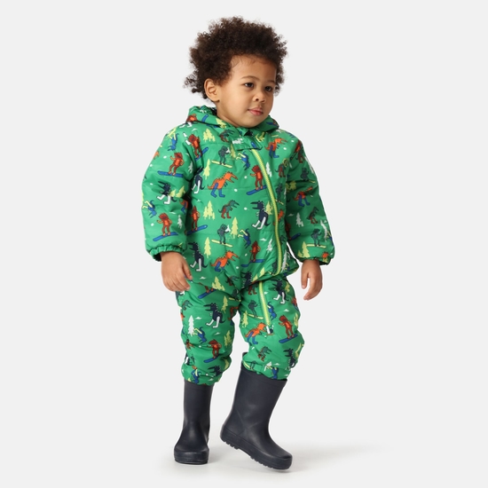 Dare 2b - Kids' Bambino II Insulated Snowsuit Trek Green Dinosaur 