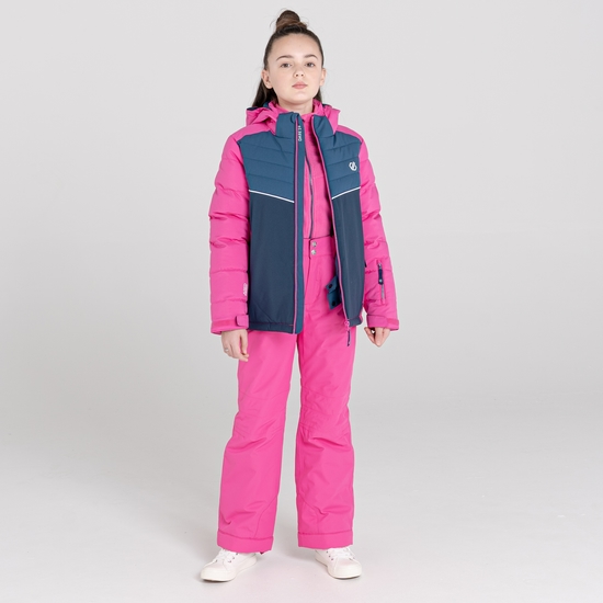 Dare 2b - Kids' Cheerful Recycled Waterproof Insulated Ski Jacket Rasberry Rose Dark Denim Nighfall Navy