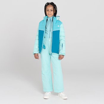 Kids' Cheerful Recycled Waterproof Insulated Ski Jacket Aruba Blue