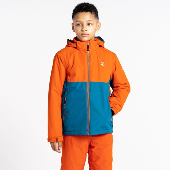 Dare 2b - Dziecięca kurtka narciarska puchowa Impose III Pomarańczowo-turkusowy