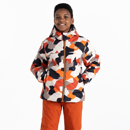 Dare 2b - Dziecięca kurtka narciarska ocieplana Liftie Orange Camo Print 