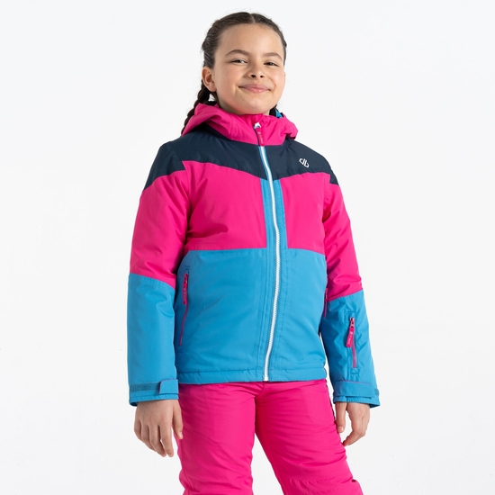 Dare 2b - Dziecięca kurtka narciarska ocieplana Slush Niebiesko-różowy