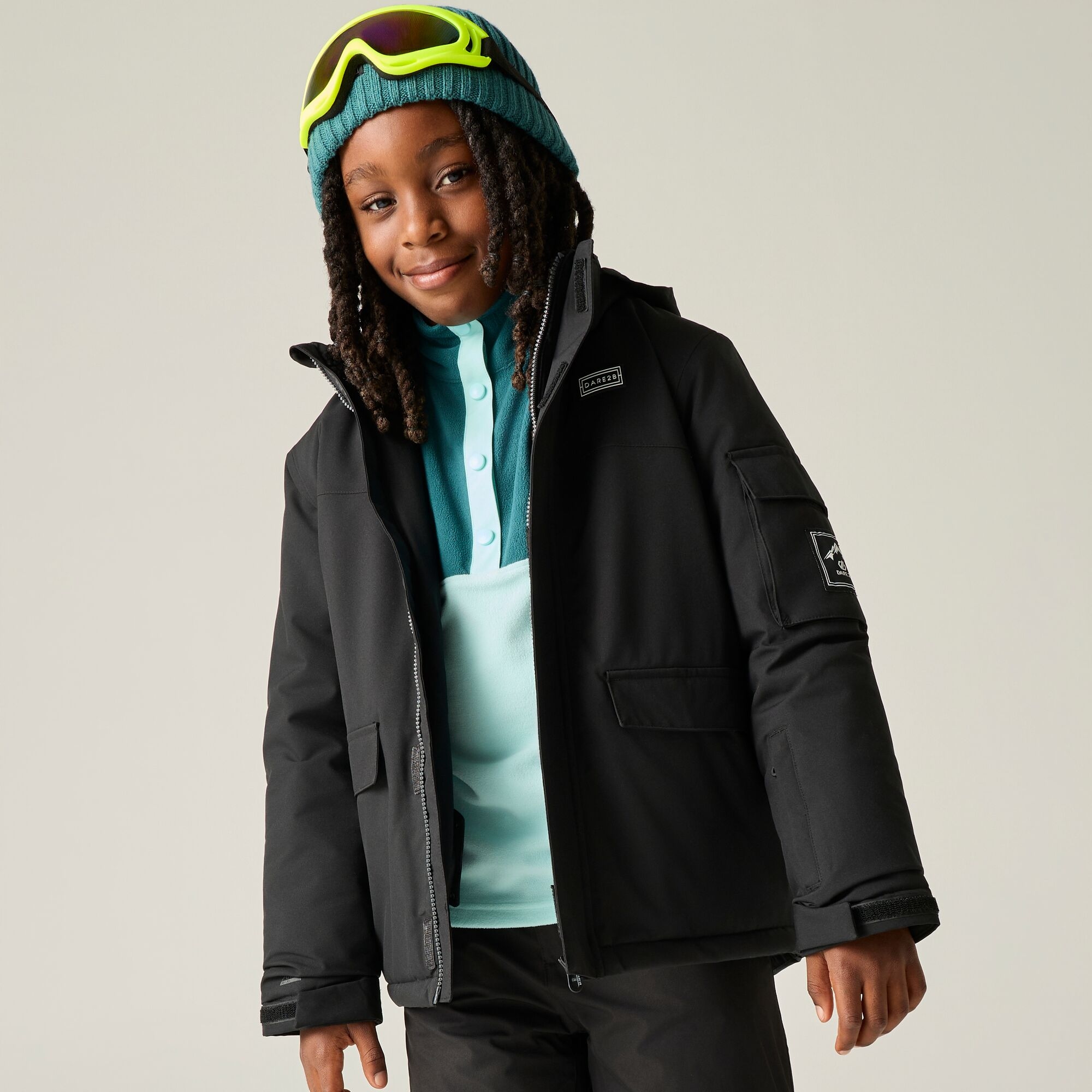 Dare 2B Kids’ Shredder Ii Ski School Jacket - Black Size 5-6 Years