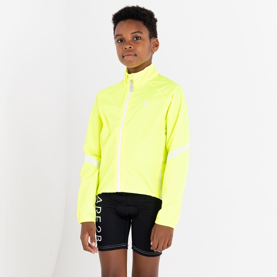 Kids' Cordial Waterproof Shell Jacket Fluro Yellow