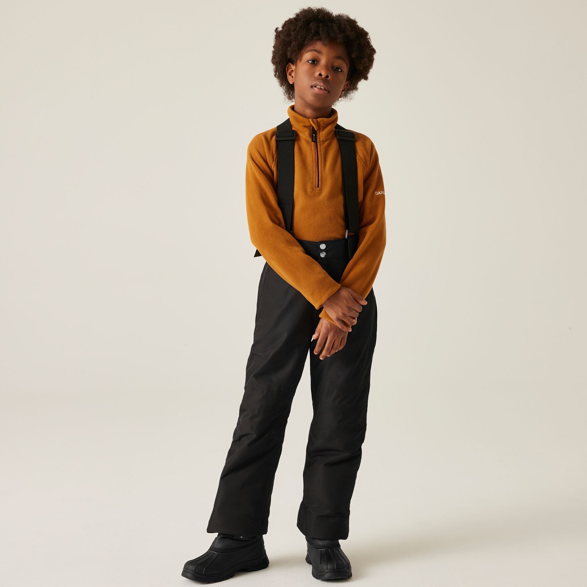 Dare 2b Spodnie narciarskie dziecięce z membraną z szelkami Motive Czarny