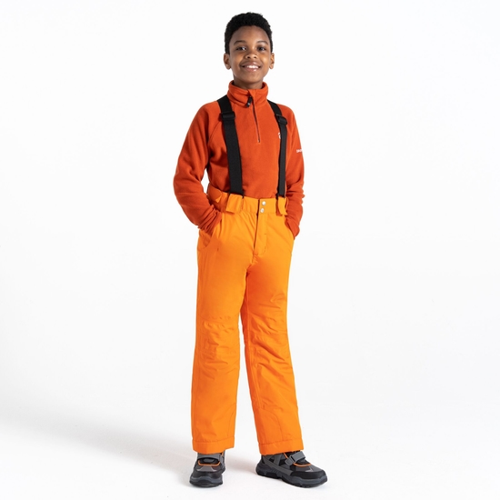 Dare 2b - Dziecięce spodnie narciarskie ocieplane z szelkami Motive Pomarańczowy