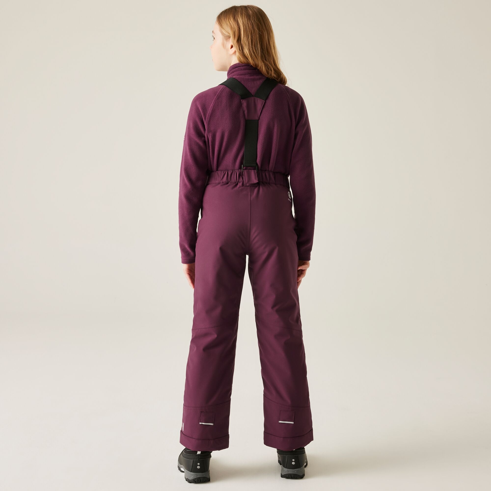 Dare 2b Spodnie narciarskie dziecięce z membraną z szelkami Outmove II Fioletowy