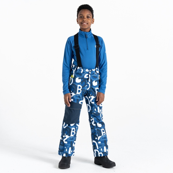 Dare 2b - Kids' Pow Ski Pants Blue Graffiti Print 