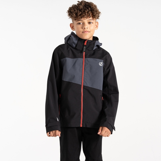 Dare 2b - Kids' Explore II Waterproof Jacket  Ebony Grey Black