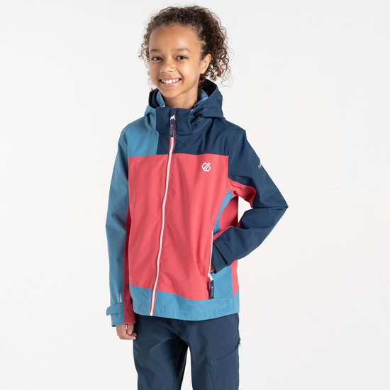 Kids' Explore II Waterproof Jacket  Sorbet Pink Blue